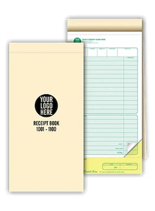 An image of snap set forms with a custom logo for invoices.